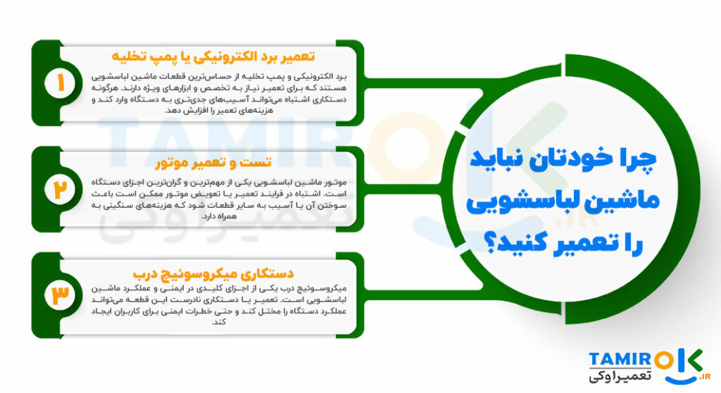 چرا خودتان نباید ماشین لباس شویی را تعمیر کرد